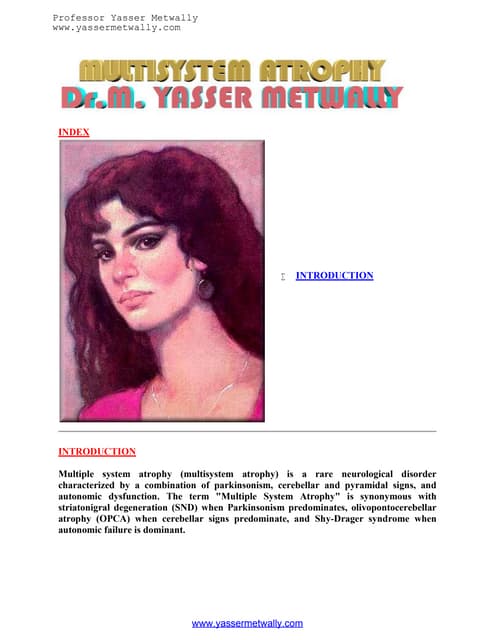 Radiological pathology of multisystem atrohpy