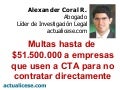 Multas a empleadores por usar a cta como intermediación