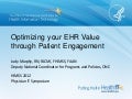 Optimizing your EHR Value through Patient Engagement