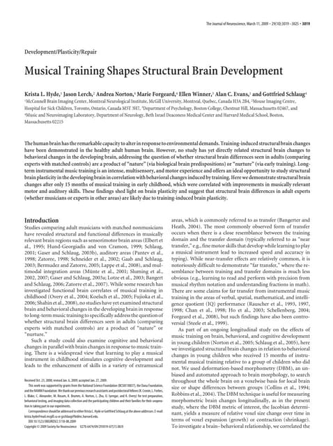 Musical training shapes structural ...