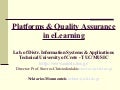 Platforms & Quality Assurance in eLearning
