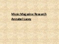 Music magazine annabel lucey