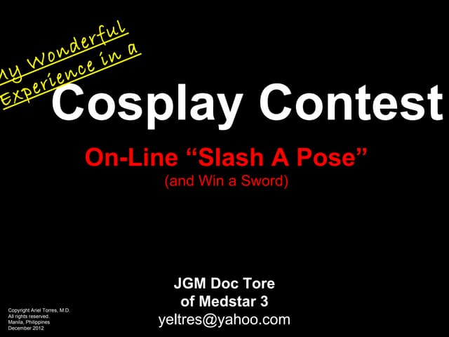 My Experience in an On-Line Cosplay Contest