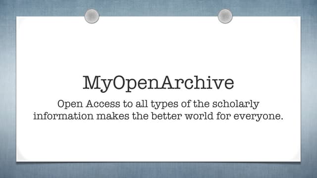 MyOpenArchive