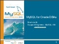MySQL for Oracle DBAs