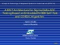 A BIST Architecture for Sigma Delta ADC Testing Based on Embedded NOEB Self-Test and CORDIC Algorithm 