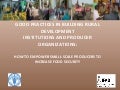 GOOD PRACTICES IN BUILDING RURAL DEVELOPMENT INSTITUTIONS AND PRODUCER ORGANIZATIONS