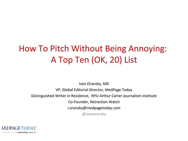 How to pitch reporters without bein...