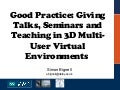 National Workshop Teaching in Second Life