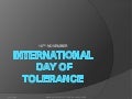 National Tolerance Day, a CPE lesson