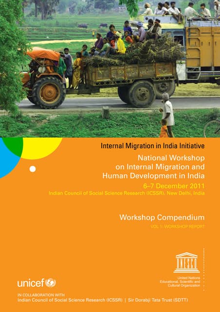 National Workshop on Internal Migration and Human Development in India Vol.1 - Workshop Report