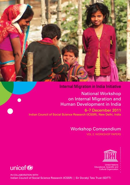 National Workshop on Internal Migration and Human Development in India Vol. 2 - Workshop Papers