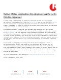 Native mobile application development and security risk management