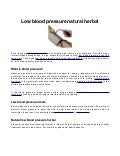 Natural Hypotension Herbal