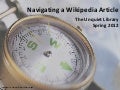 Navigating a Wikipedia Article Spring 2012