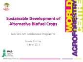 Sustainable development of alternative biofuel crops
