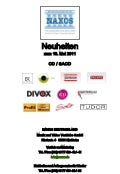 CD-Neuheiten Mai 2011 (Im Vertrieb der NAXOS Deutschland GmbH)