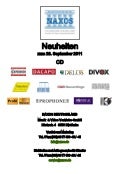 CD-Neuheiten September 2011 (Im Vertrieb der NAXOS Deutschland GmbH)