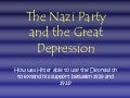 Nazi Party and the Depression