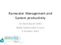 Rainwater management and system productivity