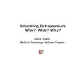 Educating Entrepreneurs