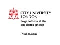 Legal ethics at the academic stage