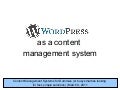 WordPress as CMS Overview