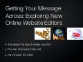 Getting Your Message Across: Exploring New Online Website Editors