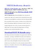 Neet pg results 2013 – www.nbe.gov.in,neet pg score card