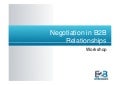 Negotiation in B2B relationships