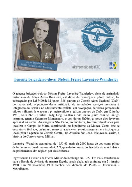 Tenente brigadeiro-do-ar Nelson Freire Lavenére-Wanderley