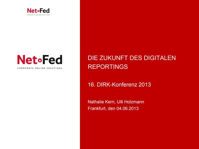 NetFed: Die Zukunft des digitalen Reportings