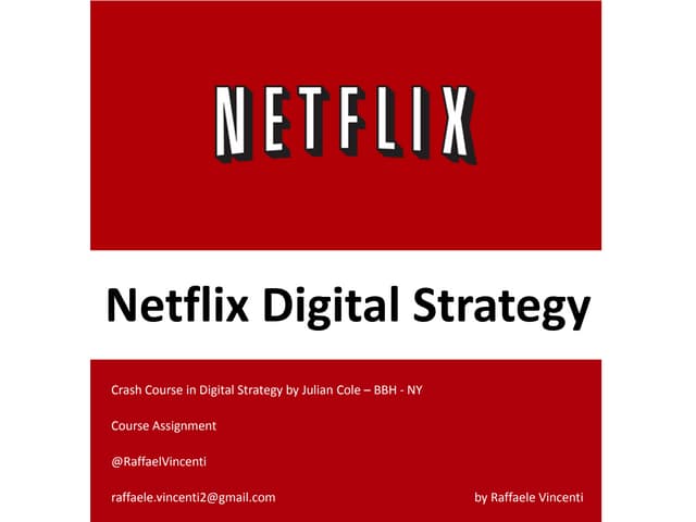 Digital Strategy for Netflix