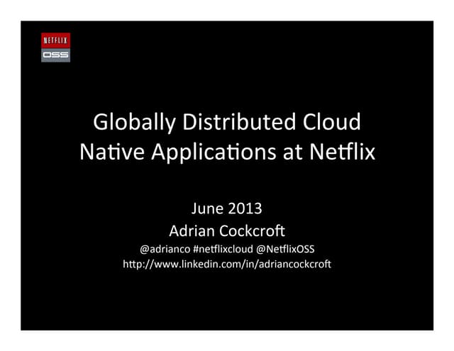 Netflix Global Applications - NoSQL Search Roadshow