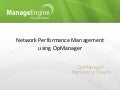 Network performance management using OpManager