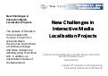 New challenges in interactive media & video game localization projects