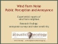 Wind Farm Sounds: Public Perception and Annoyance