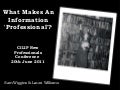 What Makes an Informational &rsquo;Professional&rsquo;?