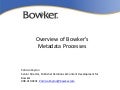 Overview of Bowker&rsquo;s Metdata Processes