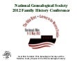 National Genealogical Society 2012 Family History Conference, Cincinnati, OH