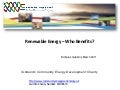 Renewable Energy - Who Benefits? - Nicholas Gubbins
