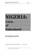 Nigeria:  Crisis of Nationhood
