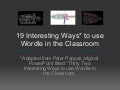 19 Interesting Ways To Use Wordle ~ Elementary