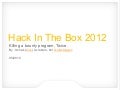 Nir goldshlager Killing a bug bounty program - twice Hack In The Box 2012