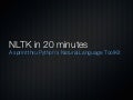 NLTK in 20 minutes