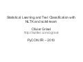 Statistical Learning and Text Classification with NLTK and scikit-learn