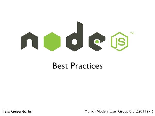 Node.js  - Best practices
