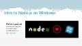 Node.philly Intro to Node.js on Windows