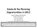 Bob Keebler Sample Presentation - Income & Estate Tax Strategies For THe New Year