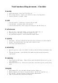 Non functional requirements - checklist